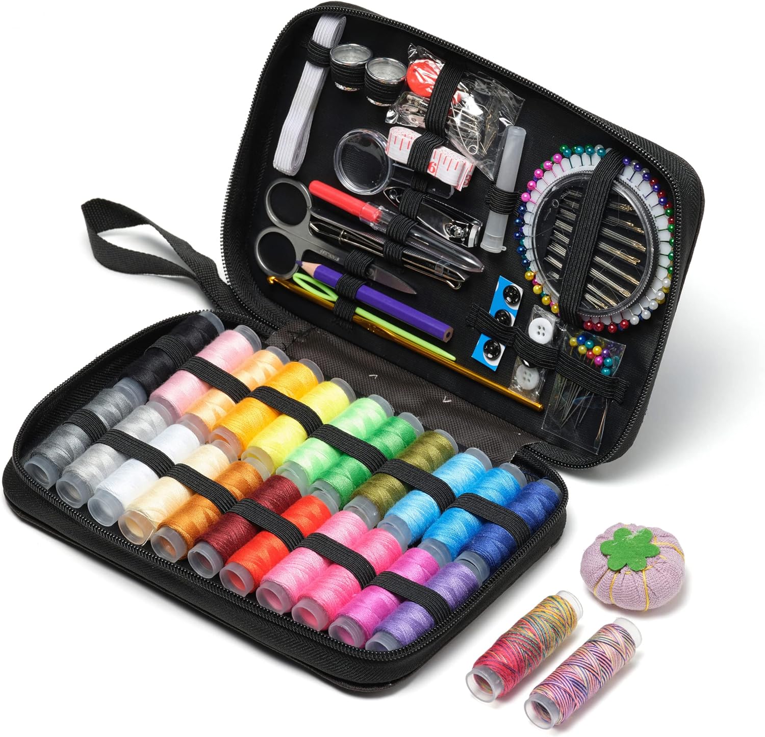 VIOLA, Zig Zag Kit Cucito Premium, 178 Accessori per Cucire, Set Cucito da Viaggio Completo, Astuccio per Orlo e Rammendo Principianti, 24 Rocchetti Filo, Bottoni, Spille, Aghi, Apriasole