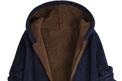 Lalaluka Cappotto da donna con cappuccio e tasca con bottone, giacca invernale con cappuccio