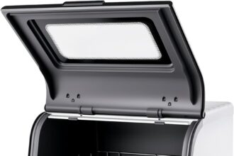 Lavastoviglie da tavolo DWS-T05 – 4 – 6 Capacità di copertura, 3 programmi di lavaggio (30 – 50 min), 800 W, con asciugatura termica residua, ideale per cucina/camper