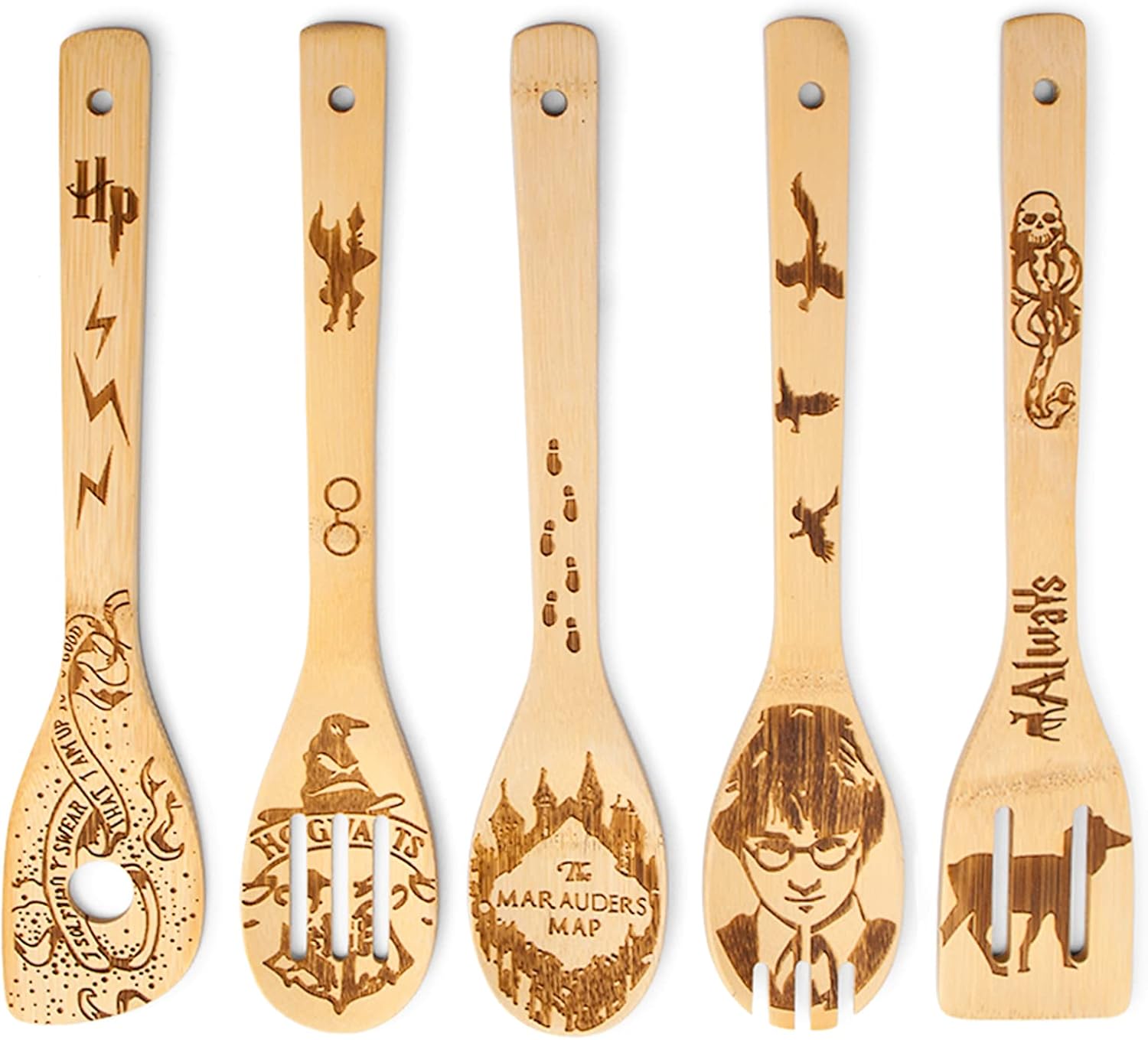 Magic Harry cucchiai di legno regali per cucinare - Set accessori utensili da cucina incisi freschi, arredamento, perfetti per la festa della mamma Wedding Baking