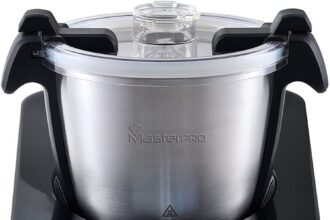 MasterPro Robot da cucina tattile- MultiCooker Touch 3, L, multifunzione, 9 programmi automatici, schermo tattile, 12 velocità, adatto per lavastoviglie, facile pulizia 1000 W, nero