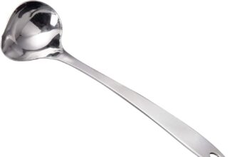 IMEEA, Mestolo per salsa con beccuccio in acciaio INOX, 29,4 cm