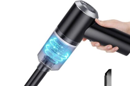 Mini Aspirapolvere per Auto Senza Filo Ricaricabile con USB, Aspirabriciole Portatile, (Potente 120W, 6000Pa, 7.4V), Nero