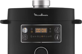Moulinex CE7548 Turbo Cuisine Multicooker Veloce, 5 Litri, Pentola a Pressione Elettrica, Robot da Cucina Multifunzione con Tecnologia Spherical Bowl, 10 Programmi di Cottura Automatici e Ricettario