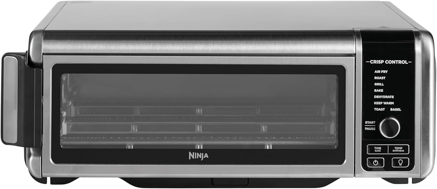 Ninja Foodi Forno Multifunzione 8 in 1, Fornetto Elettrico Portatile da Piano di Lavoro, 8 Funzioni, Friggere ad Aria Senza Olio, Arrostire, Grigliare, Argento/Nero, SP101EU