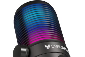 Oversteel - Elinvar Microfono da gioco USB, cardioide e omnidirezionale con braccio e supporto, illuminazione RGB, Plug & Play, compatibile con PC, XBOX Series, PS4, PS5 e Mac, nero
