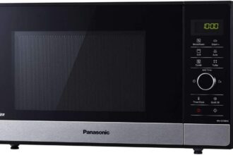 Panasonic NN-GD38HSSUG Forno Microonde Inverter e Grill con Piatto Rotante, 23 Litri, Acciaio Inox, 1000 W, Grill 1000 W, 17 Programmi Automatici, Griglia Metallica, Nero
