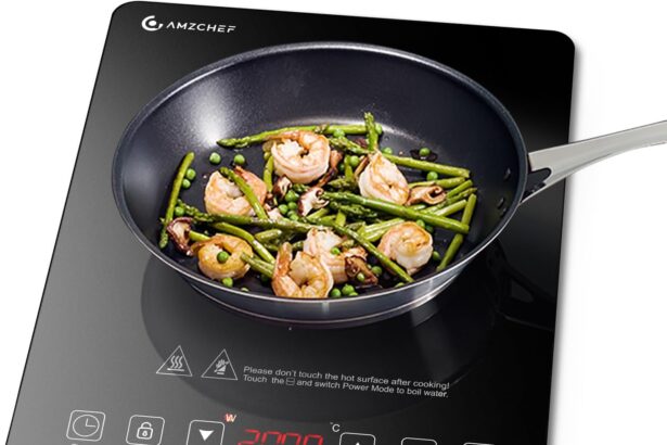 Piastra ad induzione,AMZCHEF piano Cottura a induzione elettrica con superficie in vetro cristallo nero, design portatile ultrasottile, controllo touch sensor e blocco di sicurezza,2000W