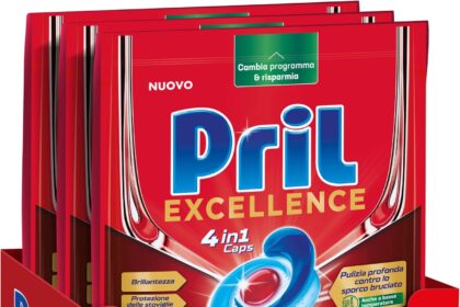 Pril Excellence 4in1 Caps, Detersivo Lavastoviglie in Caps a dissoluzione rapida, formato da 32x3 (96 capsule)
