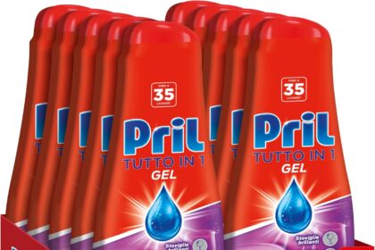 Pril Gel All in One Sciogli Grasso Detersivo Lavastoviglie Liquido Multi-Azione Sporco Difficile - 10 Confezioni da 35 Lavaggi (350 lavaggi)