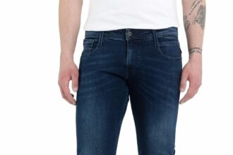 Replay Jeans Anbass Slim Fit da Uomo con Power Stretch