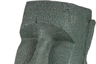 Rotary Hero Moai Dispenser di fazzoletti - Scatola per fazzoletti con figura Moai facciale - Porta fazzoletti decorativo per la casa - 18 x 14,5 x 32 cm