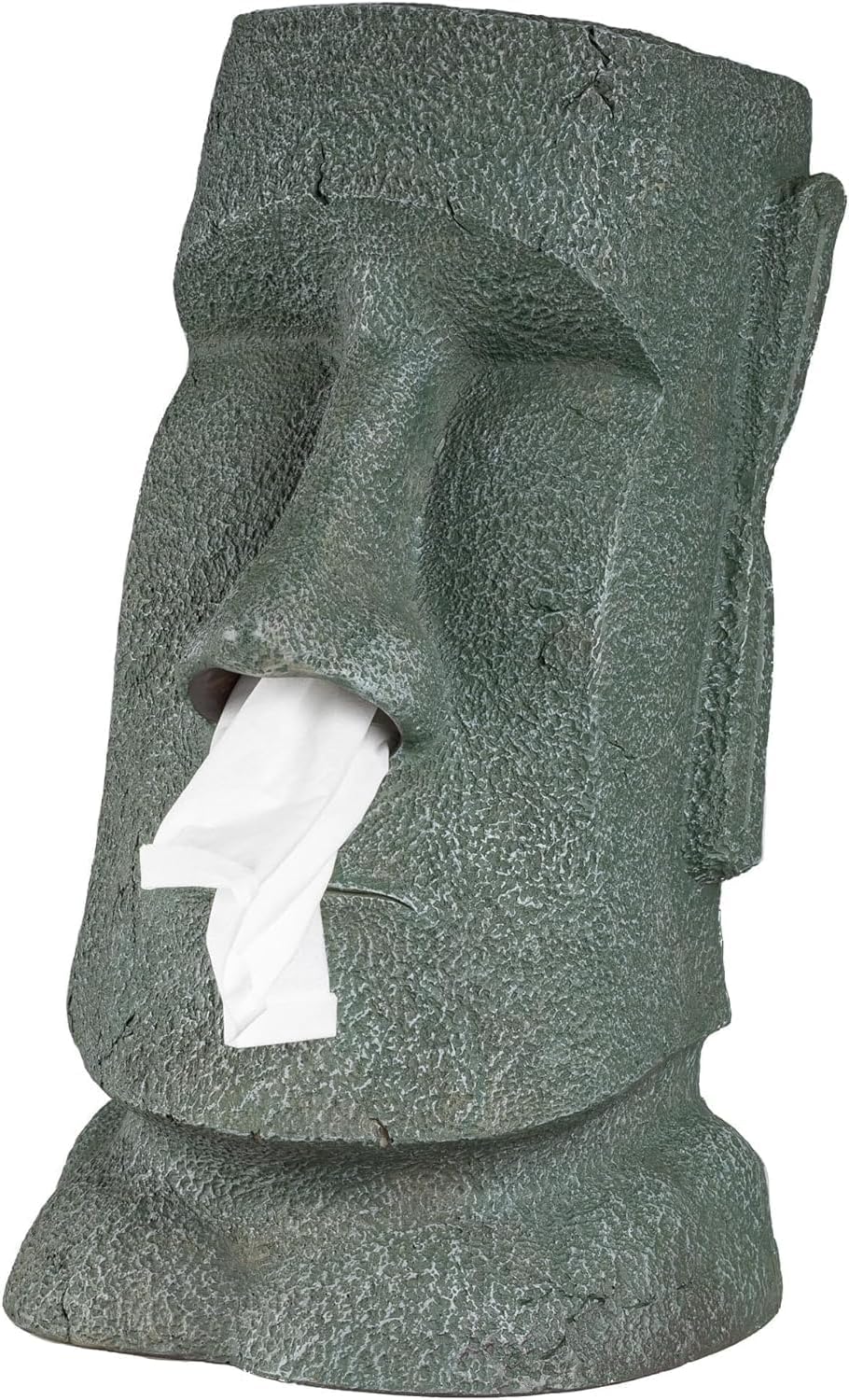 Rotary Hero Moai Dispenser di fazzoletti - Scatola per fazzoletti con figura Moai facciale - Porta fazzoletti decorativo per la casa - 18 x 14,5 x 32 cm