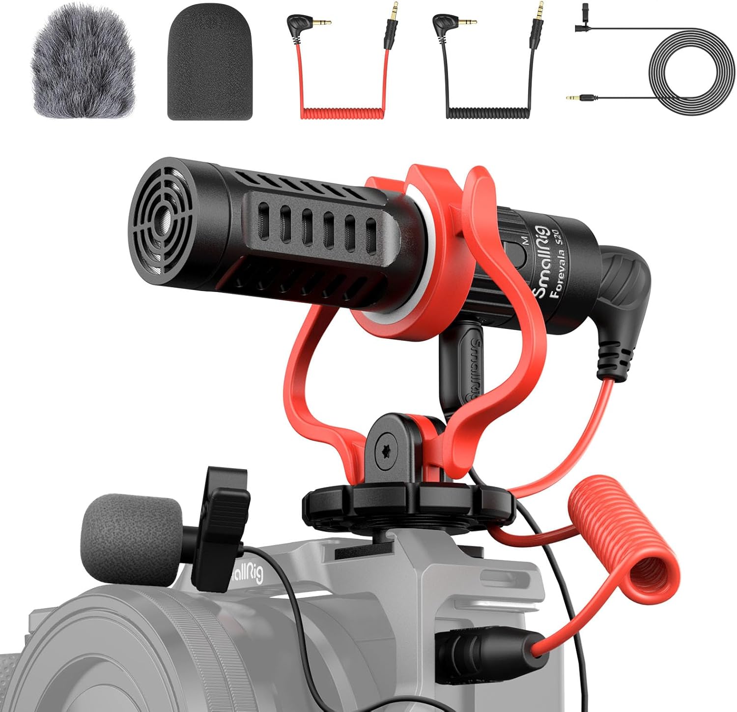SMALLRIG On-Camera Microphone Microfono per Fotocamera, Video Microfono con Design Stereo Professionale per Fotocamere e Videocamere DSLR - 3468
