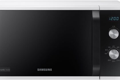 Samsung Forno a Microonde Grill, a libera installazione, Dual Dial MG23K3614AW/ET, Cottura Croccante, AutoDefrost, Microonde + Grill 800 W + 1100 W, 23 L, 49l x 27,5h x 39p cm, Bianco