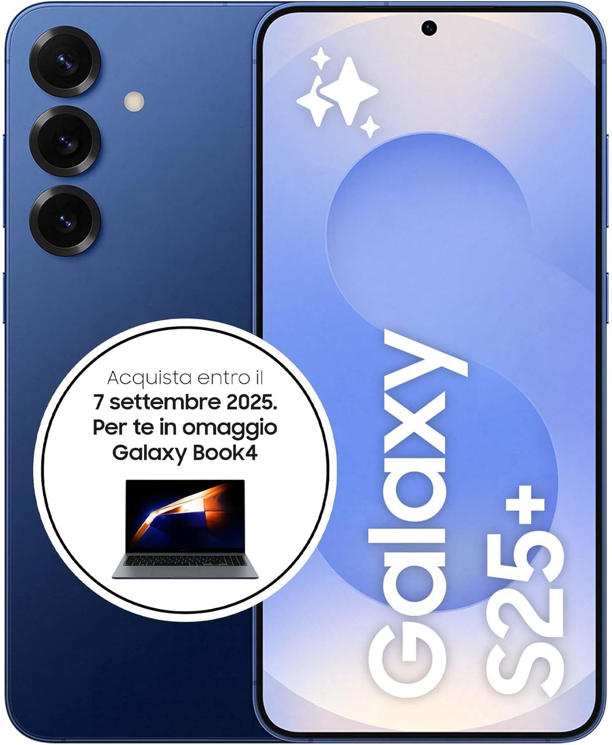 Samsung Galaxy S25+ Smartphone AI, 3 anni di Garanzia del produttore, Display 6.7'' QHD+ Dynamic AMOLED 2X, Fotocamera 50MP, RAM 12GB, 256GB, 4.900 mAh, Navy [Versione italiana]