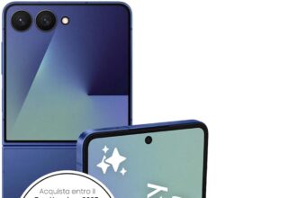 Samsung Galaxy Z Flip7 Smartphone AI pieghevole, 3 anni di Garanzia del produttore, RAM 12GB, 512GB, Display 4,1" Super AMOLED/6,9" Dynamic AMOLED 2X, Fotocamera 50MP, Blue Shadow [Versione italiana]