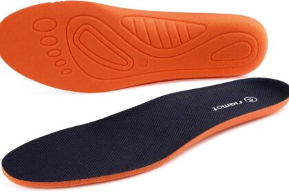 riemot Solette Scarpe Uomo Donna,Solette Sportive per Assorbimento Degli Urti e Ammortizzazione,Solette Memory Foam Supporto Arco Suole Scarpe,Inserti per Scarpe Traspirante di Ricambio,Blu,41 EU
