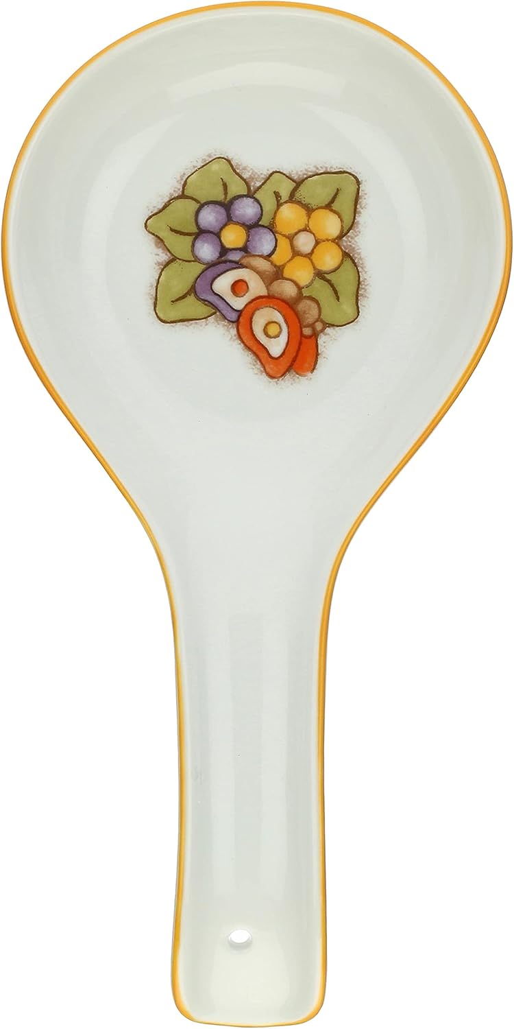 THUN - Poggia Mestoli con Farfalla e Fiori - Cucina, Altro per la Cucina - Idea Regalo - Linea Country - Porcellana - 23x4x3cm h