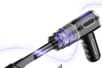 TRADEWAVE Mini Aspirapolvere Senza Fili Nero, Aspirapolvere Portatile Potente E Piccolo - Aspirapolvere Auto Dust Cleaner - Aspirabriciole Senza Fili Per La Casa - Aspirapolvere Tavolo, Aspirabriciole