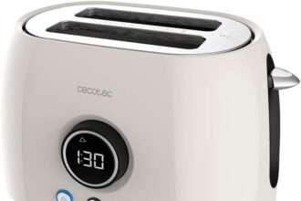 Cecotec Tostapane digitale ClassicToast 8000 Beige Double. 800W, display digitale, 2 slot, 3 funzioni predefinite, 6 livelli di potenza