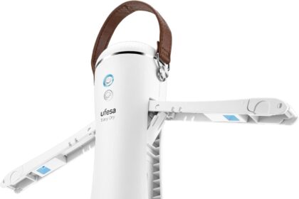 Ufesa Easy Dry, Asciugatrice Portatile, Asciugatrice Piccola, Luce Ultravioletta Disinfettante, Asciugatrice Portatile Compatta da Viaggio, Profuma con Oli Essenziali, Borsa da Viaggio Inclusa