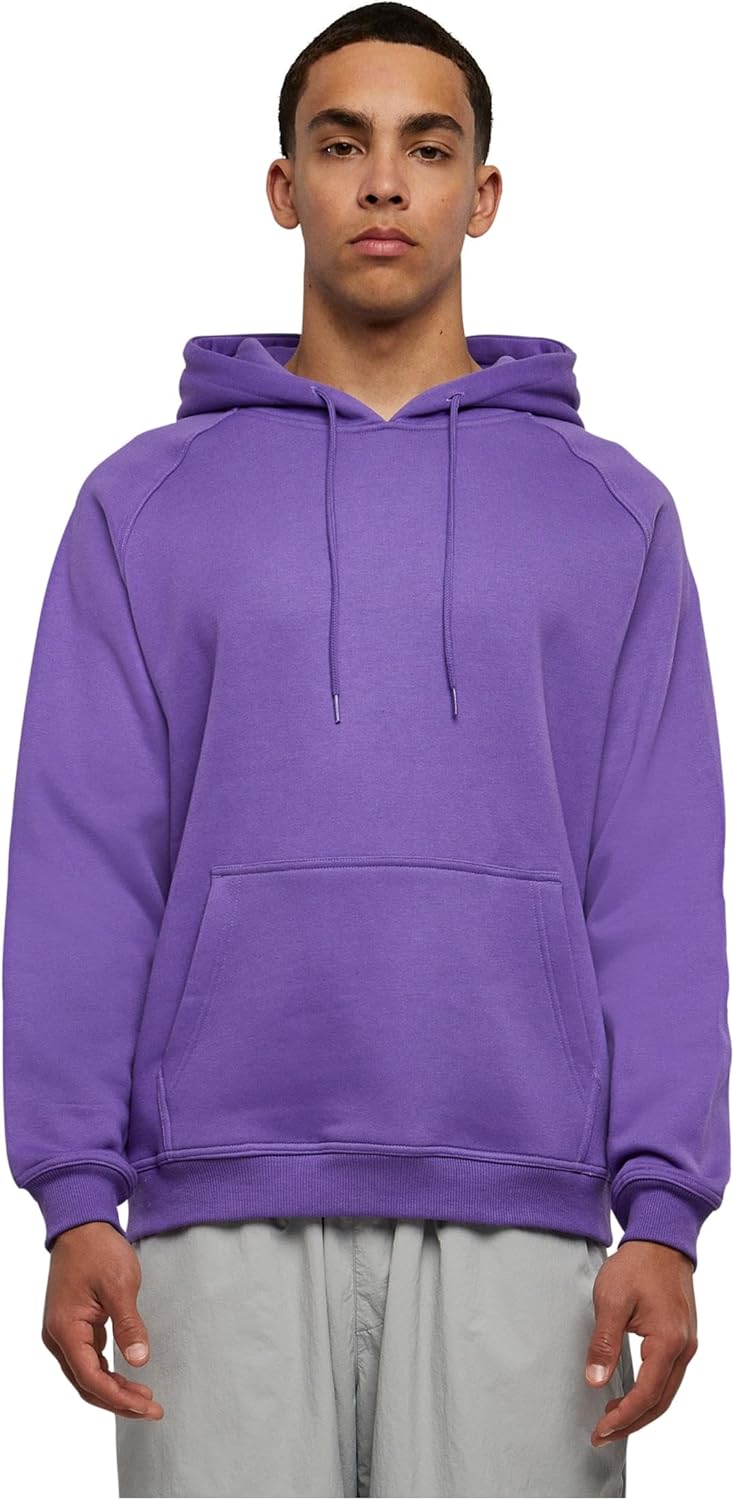 Urban Classics Blank Hoodie Uomo Felpa con Cappuccio Grigio Scuro Regular
