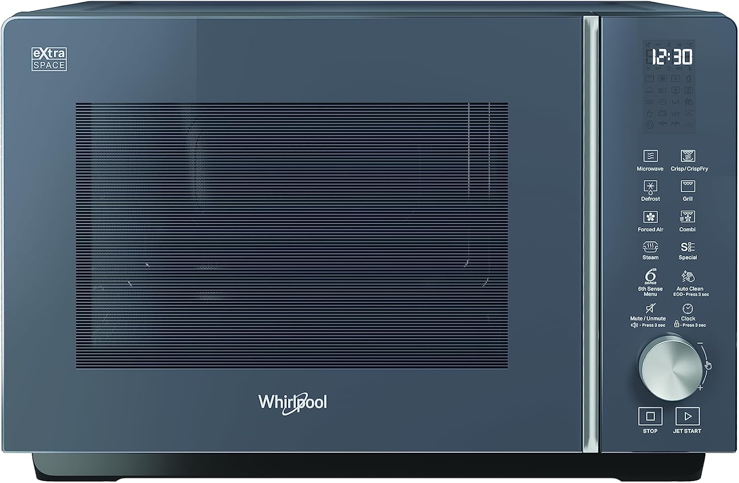 Whirlpool MWF 259 SG - Microonde A Libera Installazione - Dimensioni 46,8cmx49cmx32,5cm. Microonde 25 Litri Con Potenza 800W Microonde e 1300W Grill, Grigio Ombra, Forno A Microonde Senza Piatto.