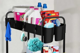 Wholede Organizer Cucina, Salvaspazio Accessori Cucina, Portaspezie con 4 Ganci e 2 Tazze, Organizzatore da Appoggio