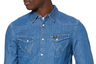 Wrangler LS Western Denim Shirt Camicia in Jeans Uomo