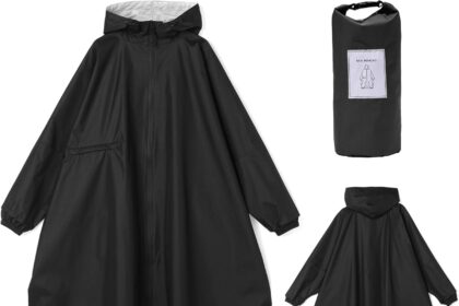 Ynport Crefreak Cappotti Antipioggia Lunghi Impermeabili da Donna Poncho Antipioggia Leggero Ripiegabile Abbigliamento Antipioggia con Cappuccio Giacca a Vento con Maniche e Tasca