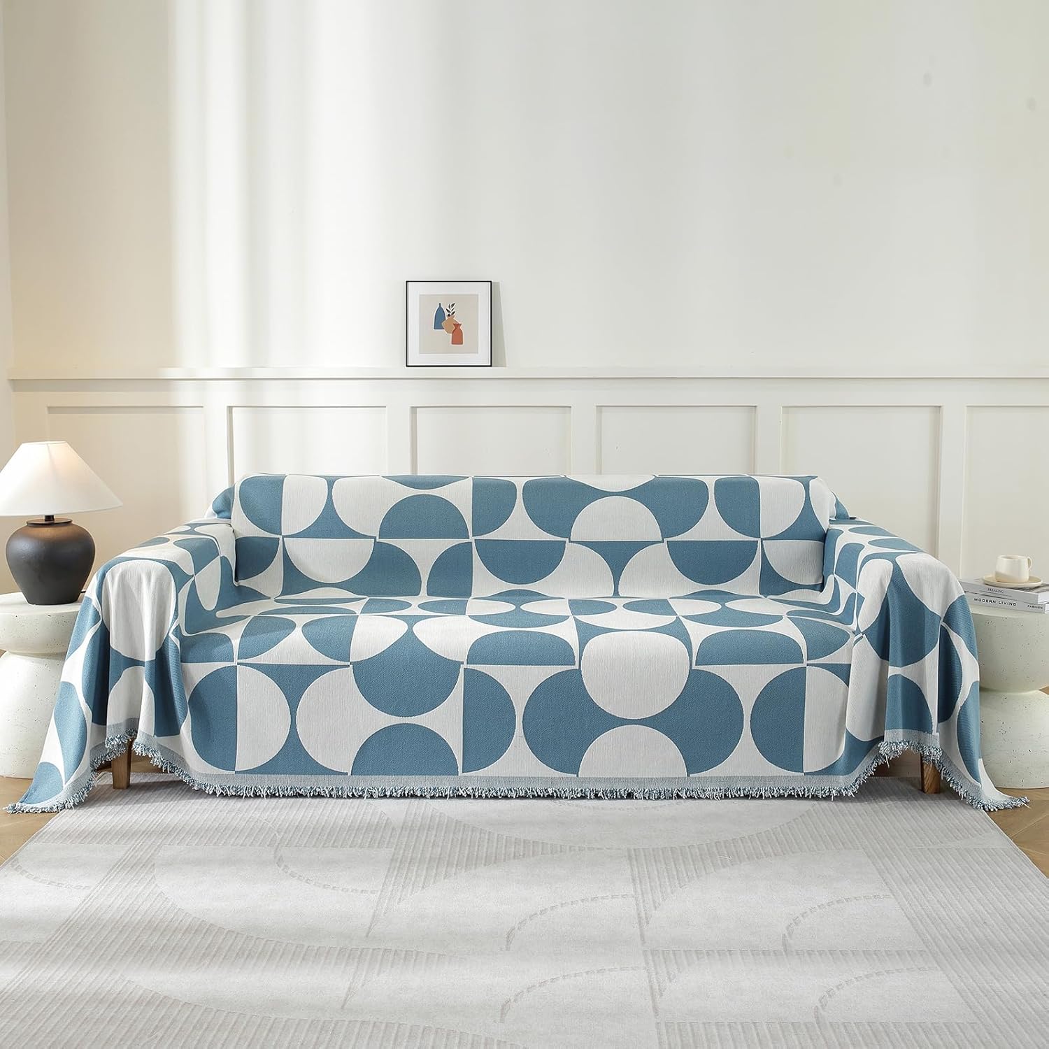 Ystyle Telo Copridivano 2 Posti, 180x280 CM, Copridivano Universale Quattro Stagioni, Teli Copri Divano con Braccioli, Copritutto Per Divano Arredamento Per La Casa Antimacchia, Blu