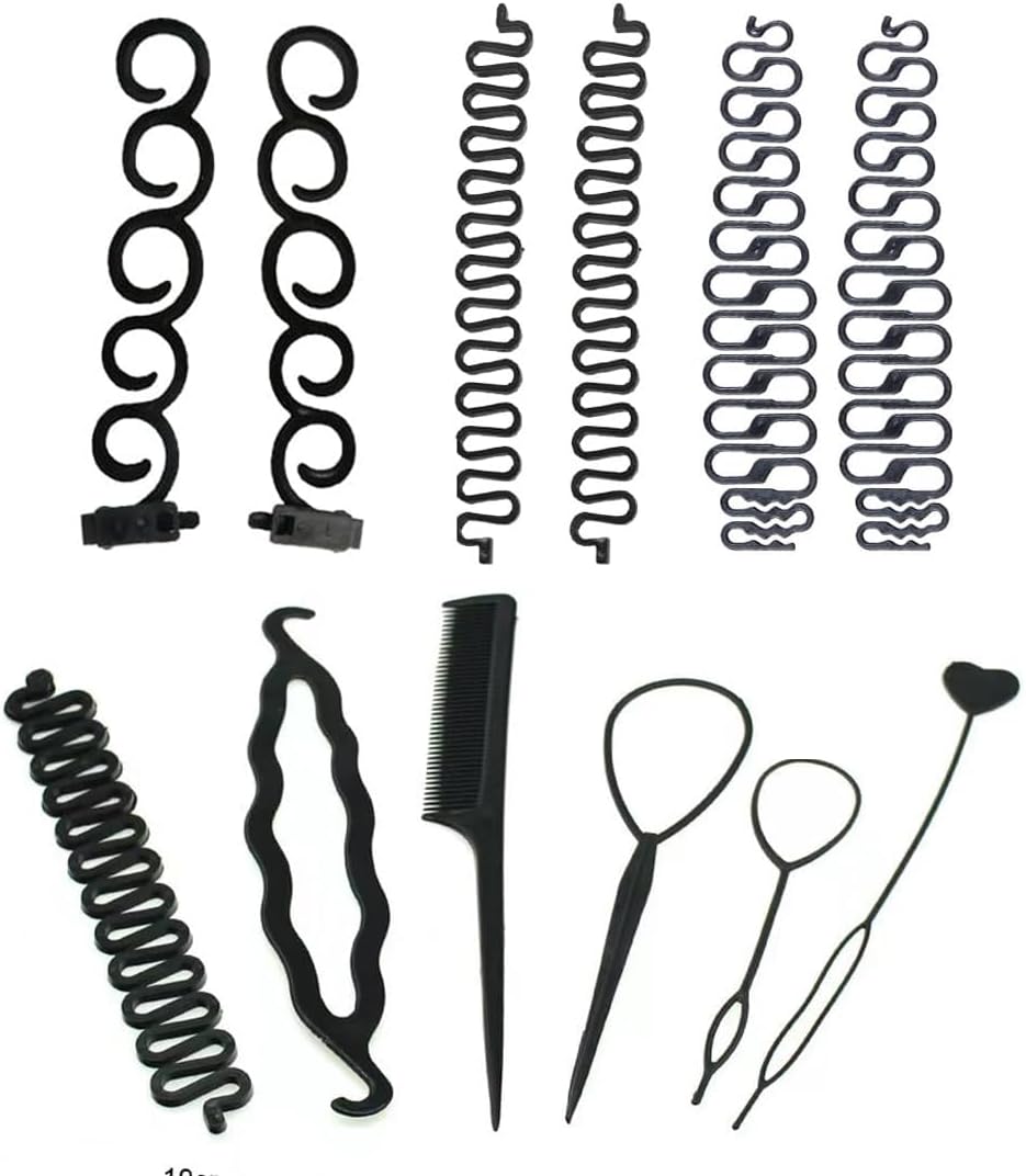 PLABBDPL 12 pcs Pezzi Capelli Strumento per Intrecciare,Accessori per Intrecciare la Treccia Strumento Treccia Francese DIY per Donna Ragazza