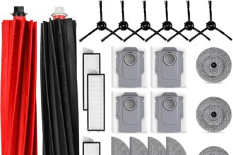26 pezzi accessori per robot aspirapolvere Roborock S8 MaxV Ultra, 2 spazzola principale, 4 sacchetti per la polvere, 4 panni per la pulizia, 4 tergicristalli laterali, 4 filtri, 6 spazzole laterali,