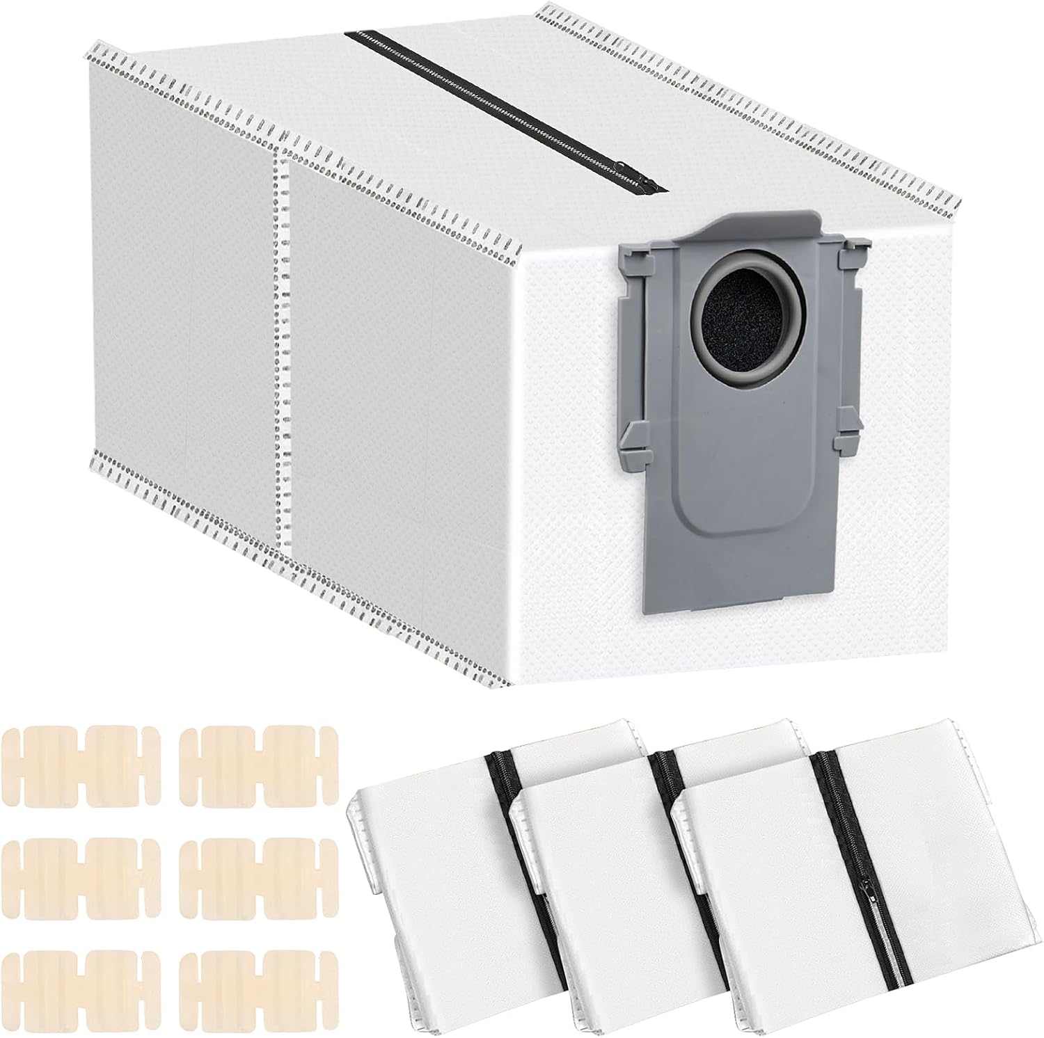 4 pezzi riutilizzabili sacchetti per aspirapolvere Roborock Saros 10R / QV35A / Qrevo S/Qrevo Curve/Qrevo Master/Saros 10 / S8 MaxV Ultra / S8 Max Ultra Ultra Robot di ricambio 6 blocchi profumati
