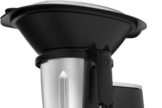Moulinex ClickChef HF4SPR30 – Robot da cucina multifunzione 3,6 l (riproduzione in spagnolo, 5 programmi auto, temperatura da 30 a 120 °C, 12 velocità, 1400 W, 32 funzioni, bilancia e vaporiera) nero