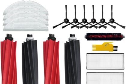Laimaiou Accessori per roborock S8 S8+ Robot Aspirapolvere Pezzi di ricambio 18 Confezioni 2 Set di Spazzole a rullo, 4 Filtri, 6 Spazzole laterali, 4 Panni Mop