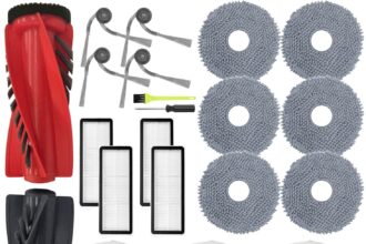 Accessori di Ricambio per Roborock Qrevo Curve/Qrevo Edge/Qrevo Curv S5X/ Qrevo Edge S5A/ P20 Pro, 1 Spazzola Principale, 6 Sacchetti per Polvere, 6 Panni Mop, 4 Filtri HEPA, 4 Spazzole Laterali
