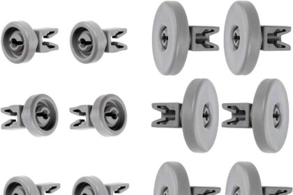 Lummar Set ruote lavastoviglie Rex Techna Zanussi Aeg Favorit Juno Privileg Fortschritt Quelle, 16 ruote cestello inferiore superiore