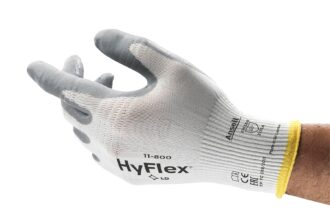 Ansell HyFlex 11-800 Guanti da Lavoro Professionali, Rivestimento in Nitrile Resistente all'Abrasione, Protezione Professionale per Usi Generali e Meccanici, Bianco, Taglia XL (12 Paia)