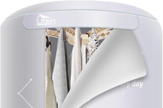 Asciugatrice Elettrica, 1000 W da Asciugatrici a Pompa di Calore, Asciugatrice con Tempismo, Asciugatrice a Riscaldamento a 2 Strati, adatta per Domestico Lavanderia in Appartamento, 140 cm-Grigio