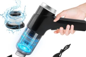 talifoca Aspirabriciole Senza Fili Potente, Alta Potenza di Aspirazione 9000PA Accessori Per Auto Aspirapolvere Auto Portatili Ricaricabile Con Filtro HEPA, Mini Aspirapolvere per Auto Senza Filo