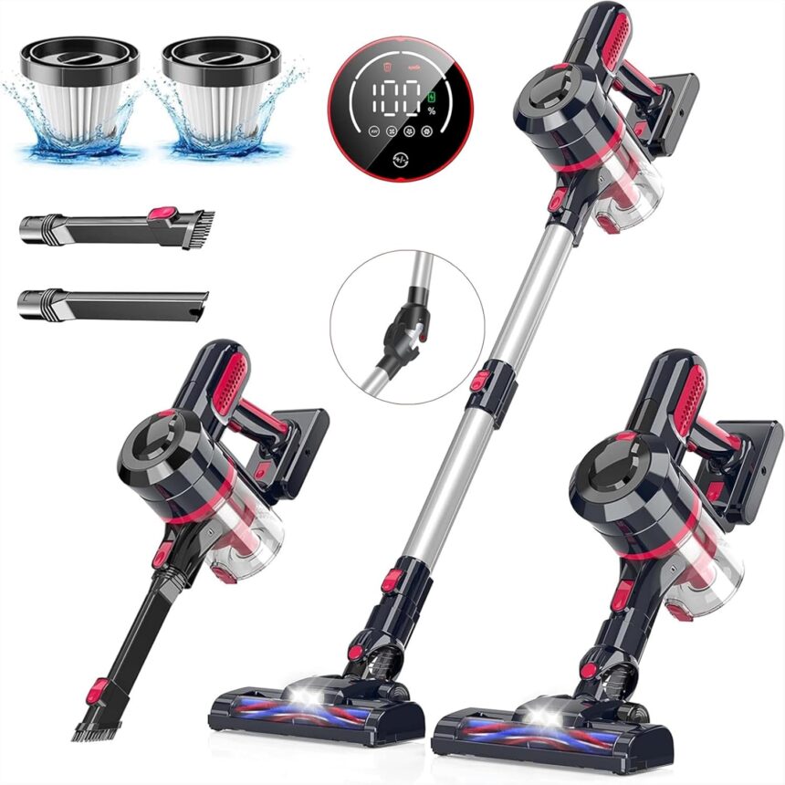 bestyks Aspirateur sans Aspirapolvere Senza Fili Aspirapolvere Senza Fili Potente 30000Pa Aspirapolvere Senza Fili