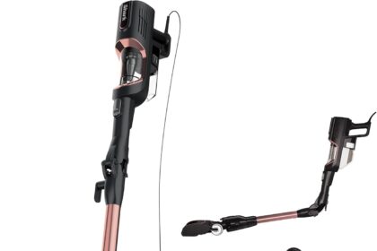 Shark Aspirapolvere con Filo da 10m, Senza Sacco, Tecnologia Antigroviglio, DuoClean per Tutti Pavimenti e Tappeti, Rimuove Peli e Capelli dalla Spazzola Mentre Pulisce, Oro Rosa/Nero, HZ500EUT