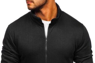 BOLF Uomo Felpa Senza Cappuccio con Cerniera a Zip Maglia Manica Lunga Tempo Libero Sport Fitness Outdoor Basic Casual Style Mix 1A1