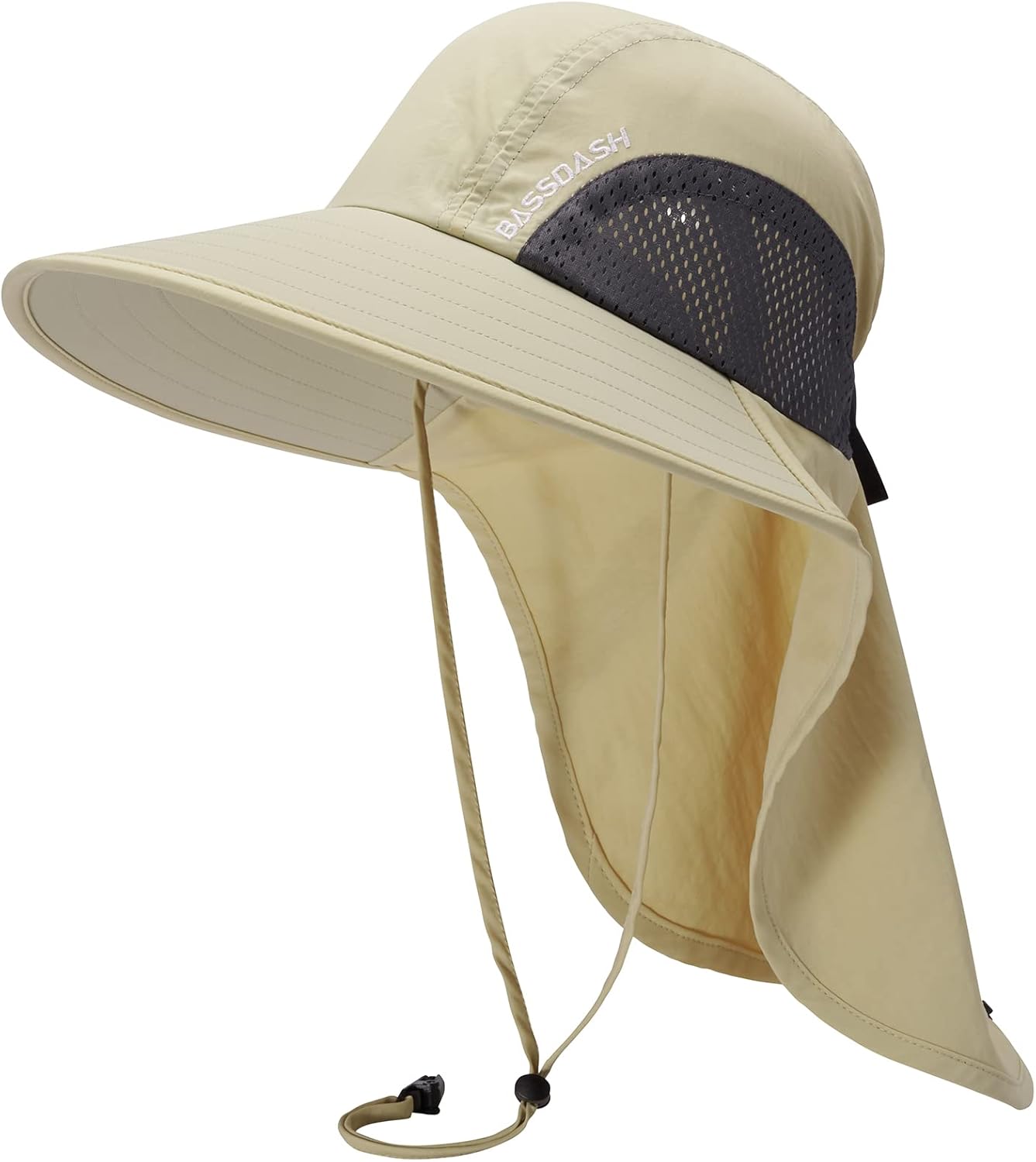 Bassdash Cappello da Sole Unisex UPF 50+ Cappello da Pesca Idrorepellente Tesa Larga con Ampia Protezione del Collo Coda di Cavallo Uomo Donna