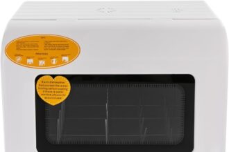 Bianco Lavastoviglie portatile, con 3 modalità di lavaggio, 45 x 40 x 44,8 cm, per piccole case, appartamenti, dormitori
