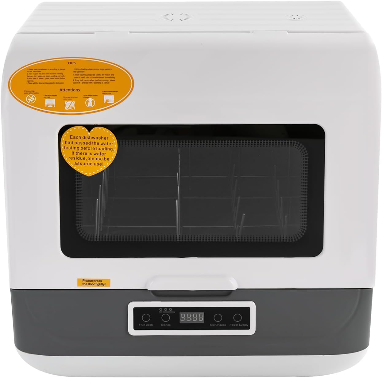 Bianco Lavastoviglie portatile, con 3 modalità di lavaggio, 45 x 40 x 44,8 cm, per piccole case, appartamenti, dormitori