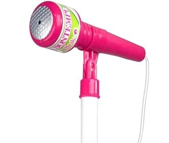 Bontempi | MP3Stage Mic - Microfono da Palcoscenico con Connessione MP3 per Performance Versatili, con Effetti Luminosi e Vano Porta Smartphone, Rosa, 40,9x19,5x6,4 cm
