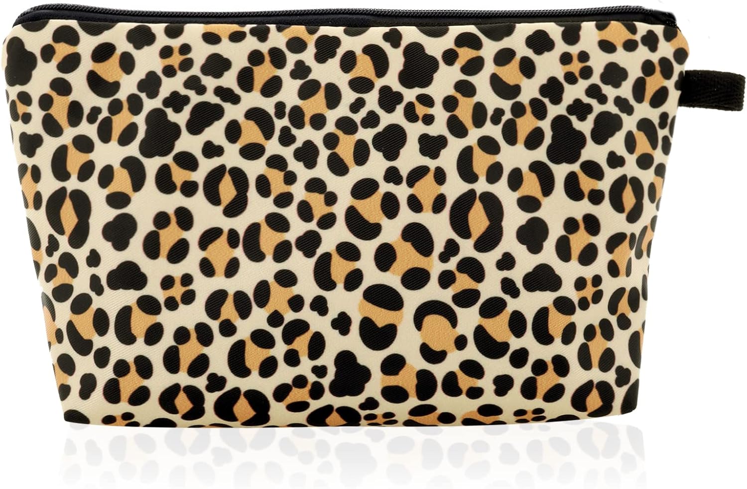 cobee Borse per il trucco, borse gialle leopardate per borsellino Zipper Cosmetic Pouch Large Travel Canvas Make Up Organizer Tool Travel Makeup Pouch Wallet per donne e ragazze
